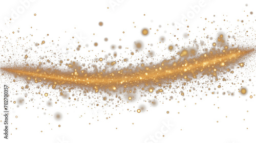 Christmas yellow shiny gold dust particles, cut out - stock png.