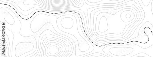 Pattern with lines and dots The stylized height of the topographic map contour in lines and contours isolated on transparent. Black and white topography contour lines map isolated on white background. photo