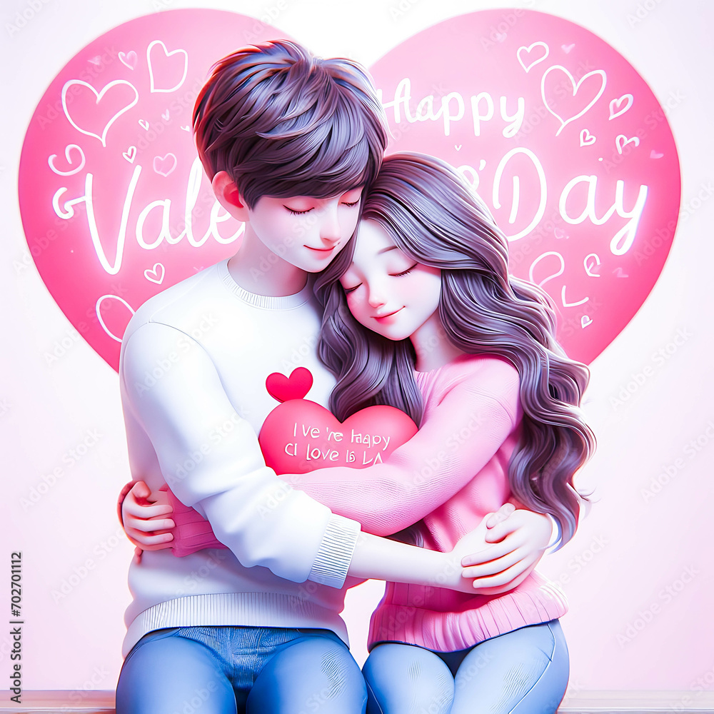 Happy Valentine's Day, decorative, romantic love proposal, hug, love decoration 14th February Happy Valentine's Day, decorative, romantic love proposal, hug, love decoration 14th February