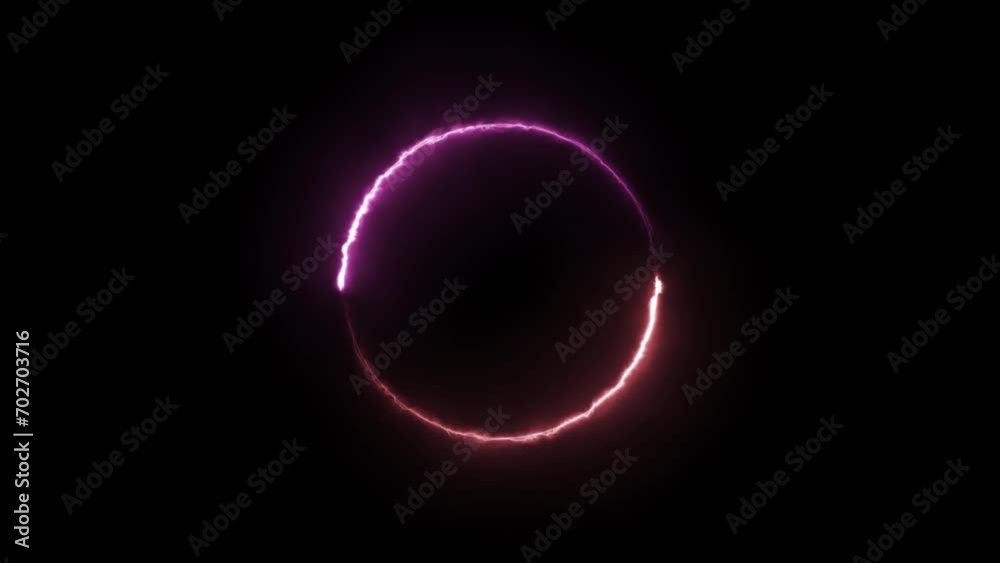 Abstract neon circle frame animation background Abstract neon circle frame animation background