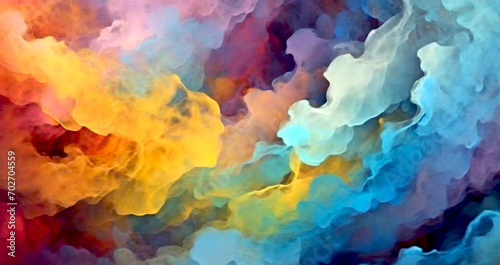 colorful multicolored watercolor rainbow pigment painting background, Generative ai