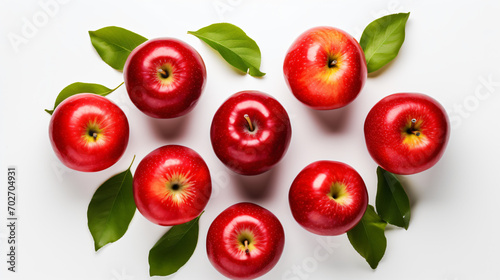 Creative fruits composition. Beautiful whole apple