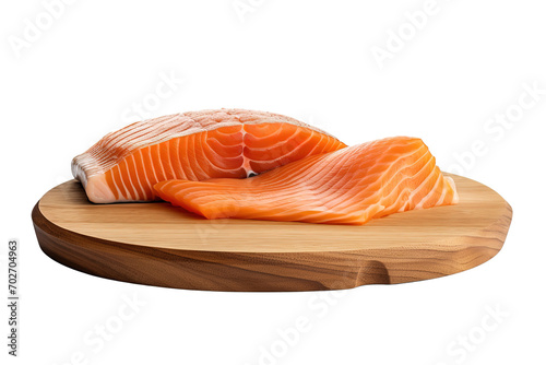 fresh raw salmon fillets photo