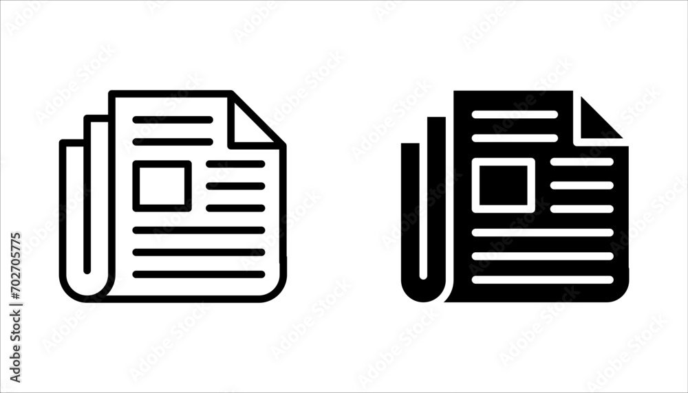 flat black newspaper icon set, vector illustration on white background flat black newspaper icon set, vector illustration on white background