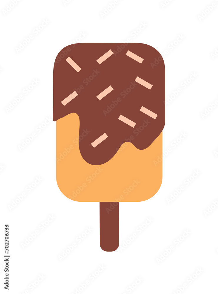 Obraz premium Ice cream of colorful set. The intricately detailed popsicle becomes a visual treat, capturing the essence of sweet extravagance in an artful composition. Vector illustration.