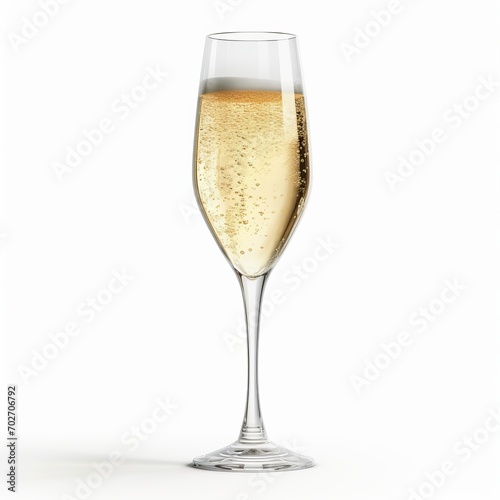 Glass of champagne isolated,generated by AI