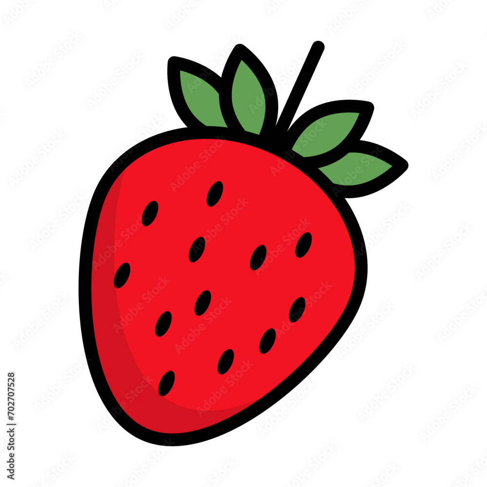 Obraz premium Simple strawberry icon. Fruit. Vector.