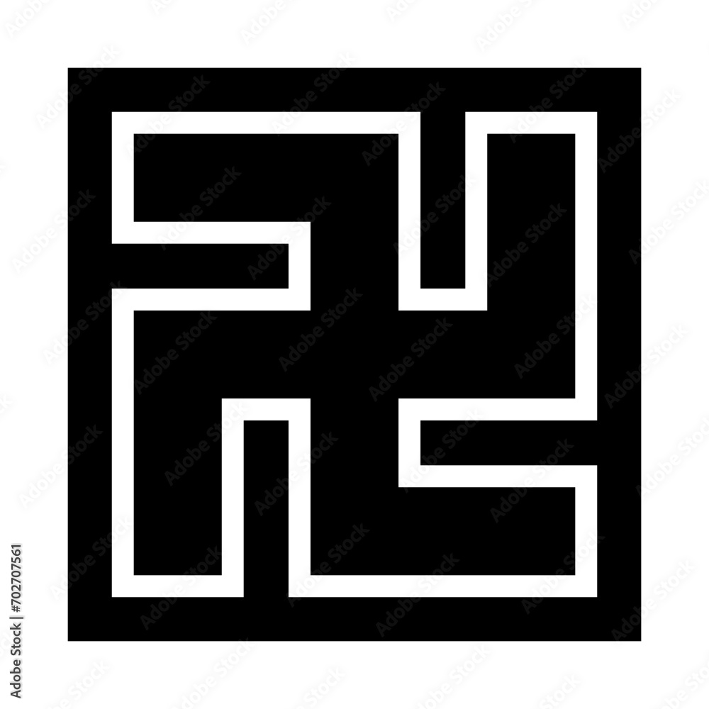 Obraz premium Swastika mark silhouette icon. Vector.