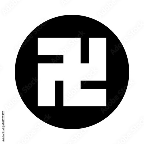 Round swastika silhouette icon. Vector.