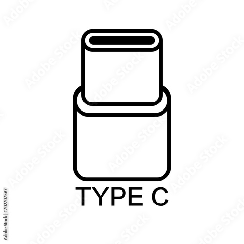 USB type C icon. Vector.