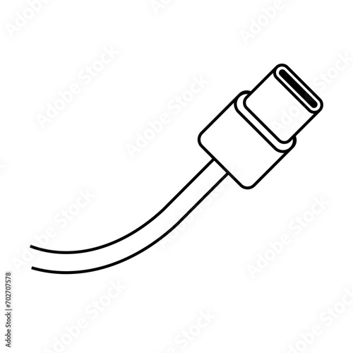USB C cable icon. Vector.