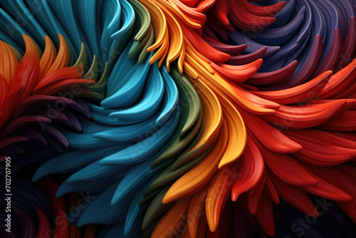 Colorful fractal pattern created by AI algorithm