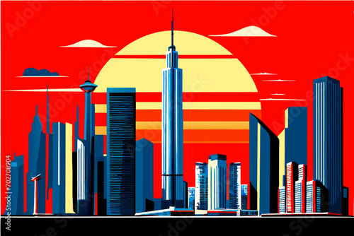 Iconic corporate landmarks. vektor icon illustation