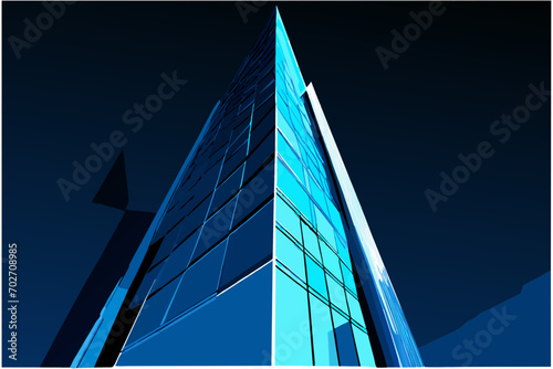 Office tower perspective. vektor icon illustation