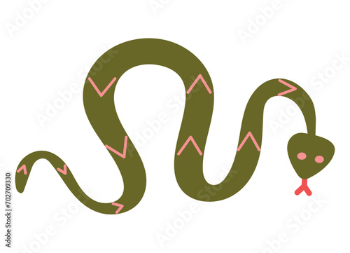 Pets element of colorful set. A captivating illustration harmonizes creative design with the intriguing beauty of a pet snake. Vector illustration.