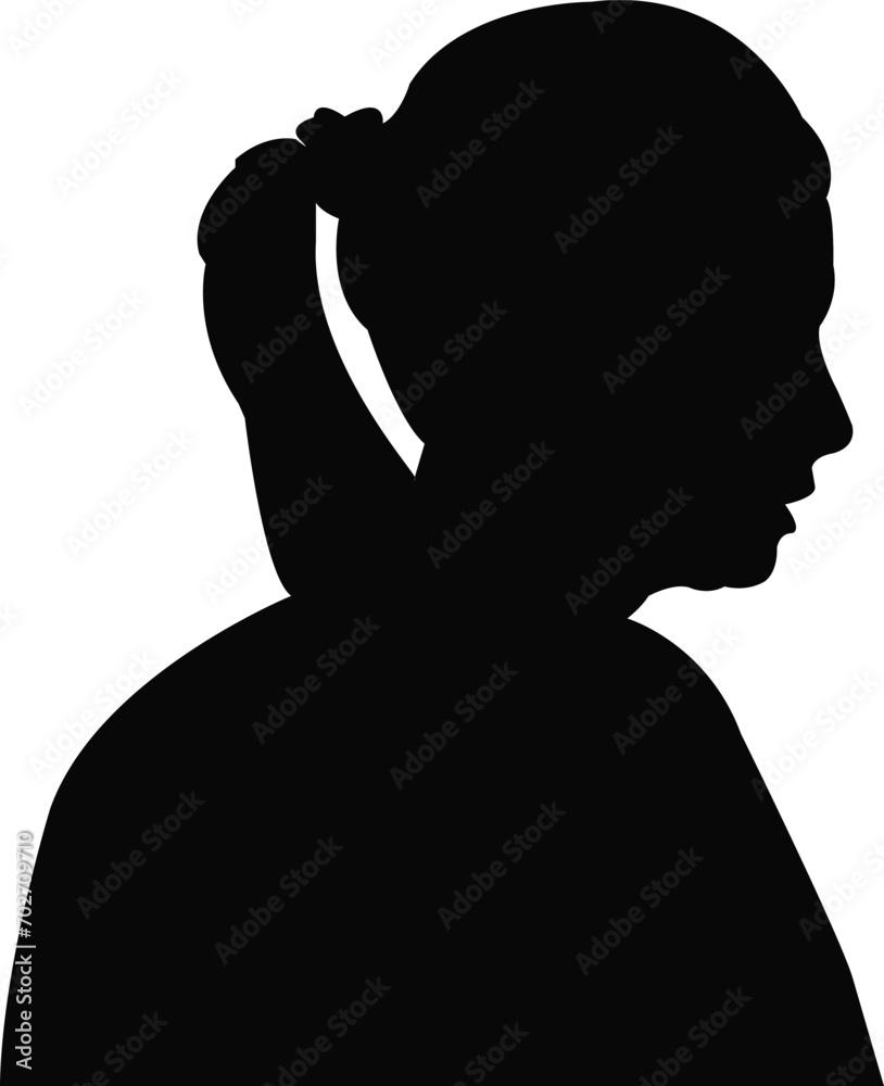 a girl head silhouette vector