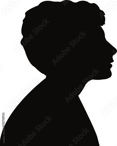 a boy head silhouette vector