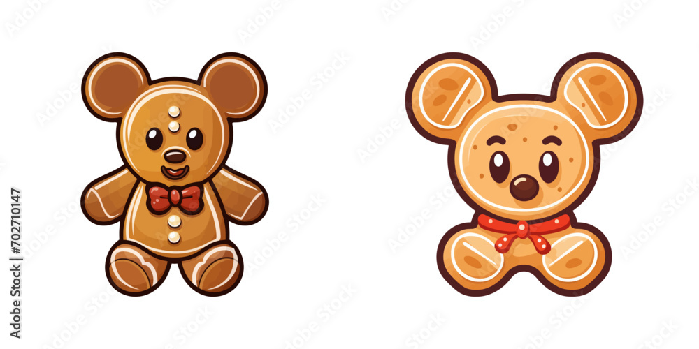 Obraz premium Cartoon gingerbread. Vector illustration