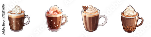 Cartoon hot cocoa. Vector illustration