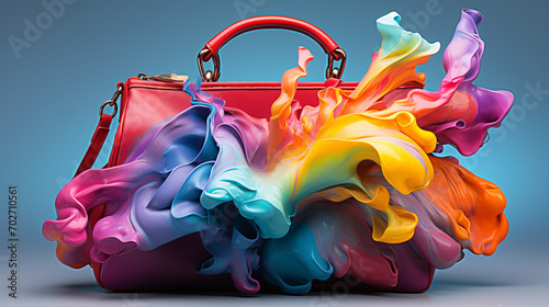 realistic fashion rainbow bag