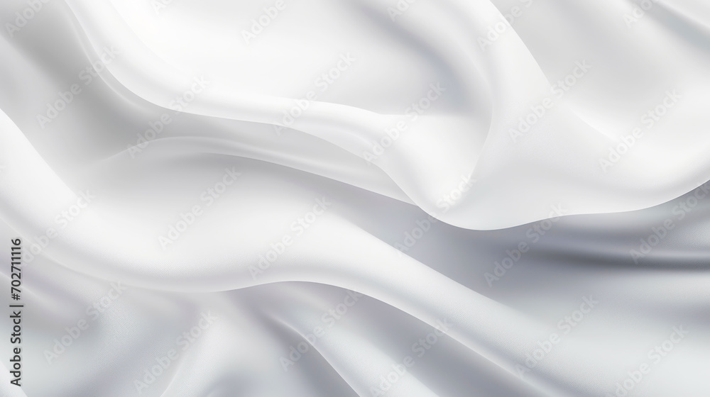 White satin silky warped cloth. Soft textile drape with creases. Clean concept. Generative AI White satin silky warped cloth. Soft textile drape with creases. Clean concept. Generative AI