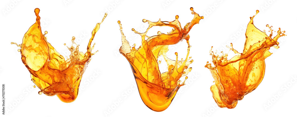  splash of orange juice set in transparent background