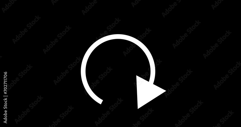 Circular arrow head rotating animation asset in alpha channel. Arrow loading rotating isolated on black, loop seamless motion graphic. Concept of downloading uploading three Rs and recycle. Circular arrow head rotating animation asset in alpha channel. Arrow loading rotating isolated on black, loop seamless motion graphic. Concept of downloading uploading three Rs and recycle.