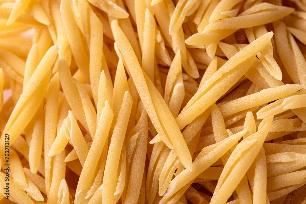 Trofie, un tradizionale formato di pasta italiana, cibo europeo Trofie, un tradizionale formato di pasta italiana, cibo europeo