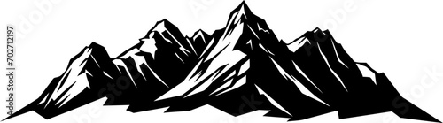 Mountain silhouette icon in black color. Vector template.