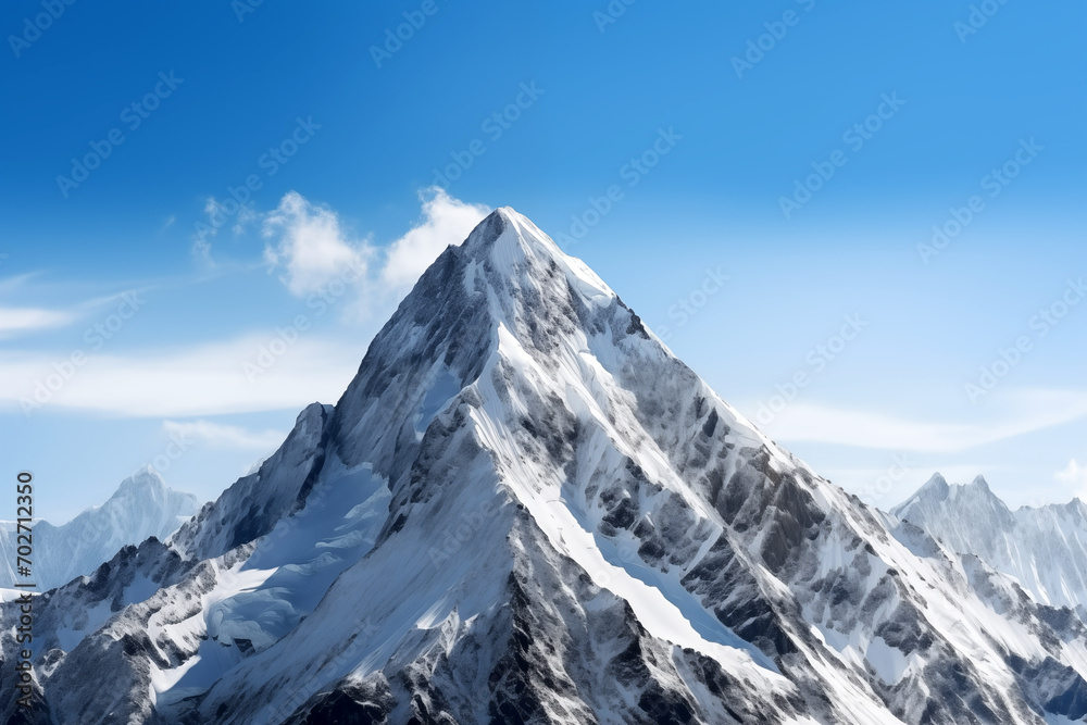 High snow-covered mountain in winter. Generative AI