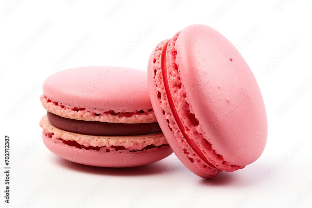 Colorful macarons dessert on white background Colorful macarons dessert on white background