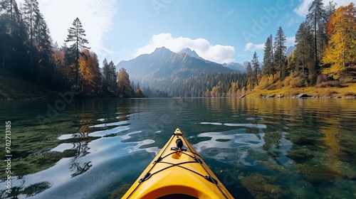 Morning Kayaking in the Mountains: Surrounded by Colorful Nature and Aesthetic Pleasures photo