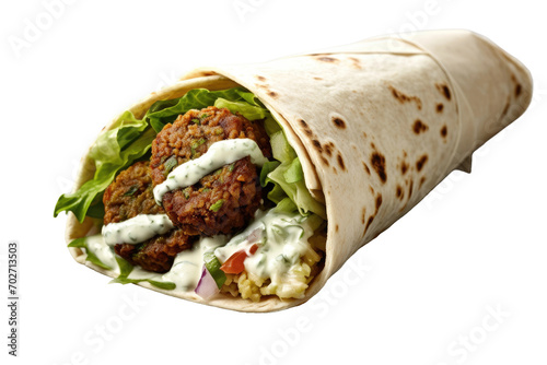 Delicious Falafel with Tahini Sauc Isolated On Transparent Background