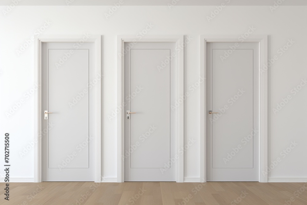 Modern minimalistic fluted door in the interior scene Modern minimalistic fluted door in the interior scene