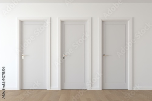 Modern minimalistic fluted door in the interior scene 