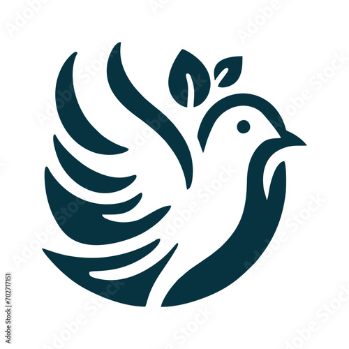 Dove silhouette vector. Dove illustration, symbol of peace. Flying dove isolated on white background. Flying bird silhouette.