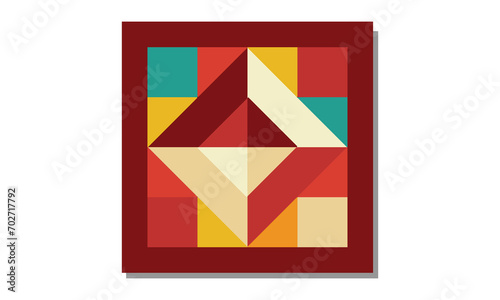 Colorful geometric shapes on a white background. Can be used as wall hanging decoration and textile pattern