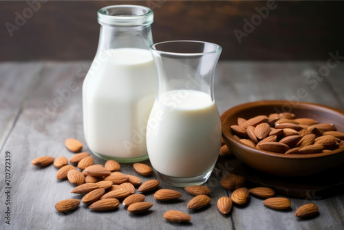 Calcium food protein nutrition vegan ingredient healthy drink almonds vegetarian organic milk