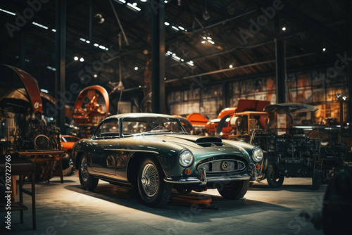 Vintage car exhibition in a retro industrial warehouse © Michael Böhm