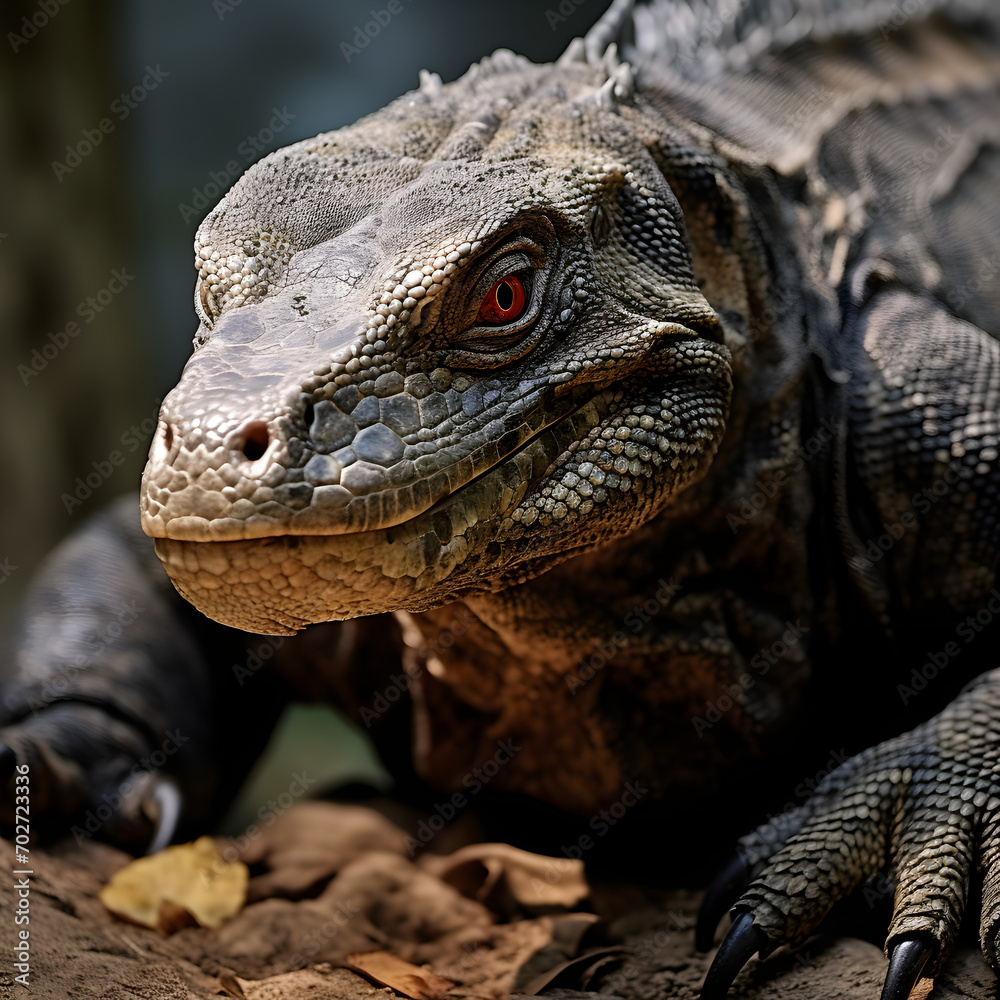 Obraz premium Komodo Dragon close up