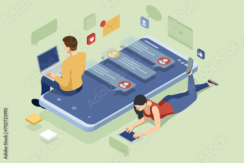 Isometric Connecting with Customers: Social Network Marketing Insights. Social media platform, online social communication applications