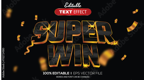 editable text effect super win theme