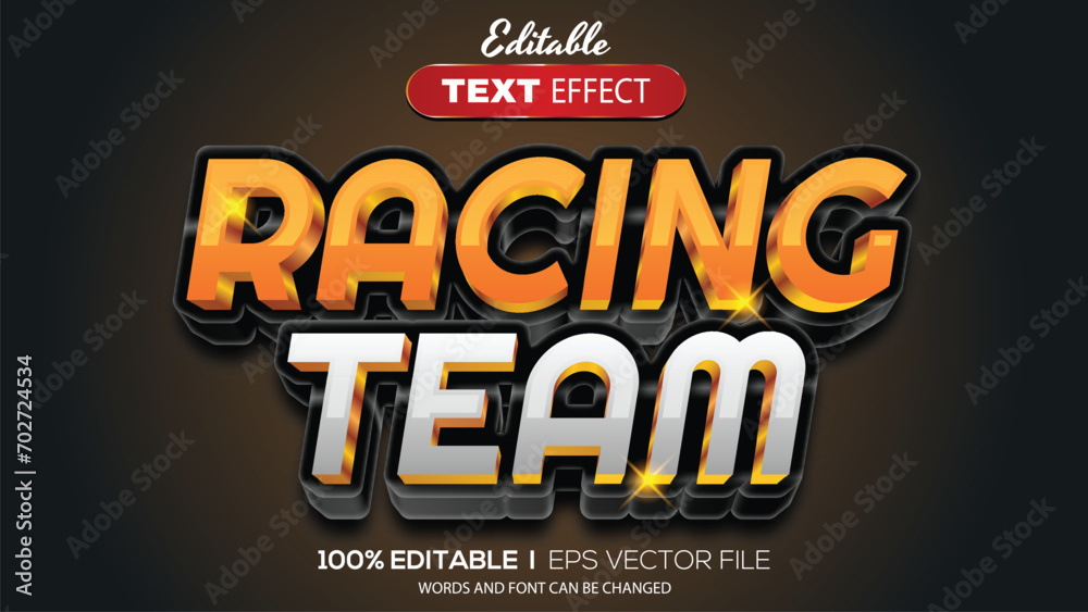 editable text effect racing team theme