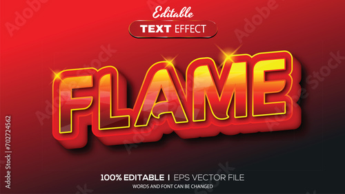editable text effect flame theme