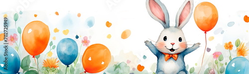 Colorful Seamless background rabbit and carrots. Easter card . Generative AI