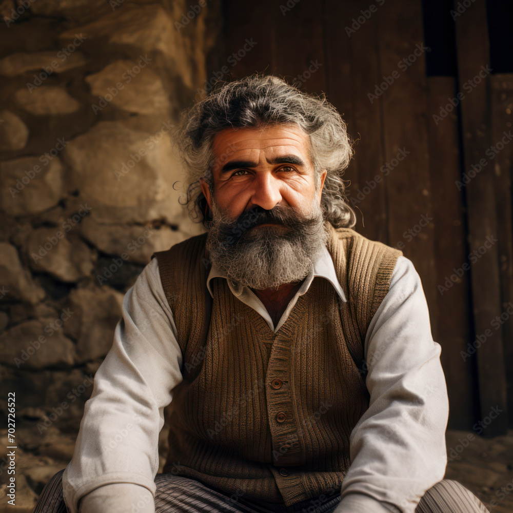 Obraz premium armenian man with huge wide mustache.