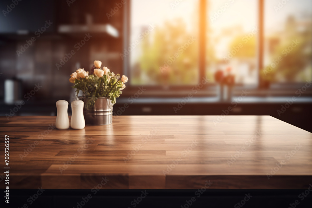 Minimalist Still Life of Kitchen Utensils on Dark Brown Wooden Table