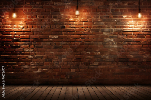 Brick wall background with spotlight