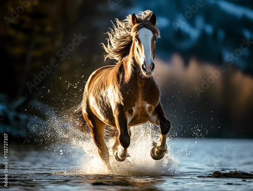 horse in water