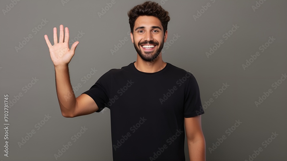 A friendly person waving with a smile in a welcoming gesture , friendly person, waving, smile, welcoming gesture A friendly person waving with a smile in a welcoming gesture , friendly person, waving, smile, welcoming gesture